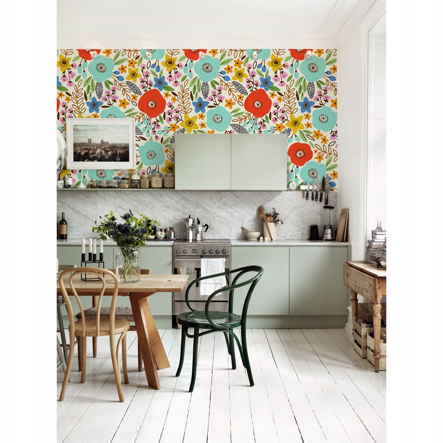 

Foto tapeta samoprzylepna Kolorowe maki 360x250 cm