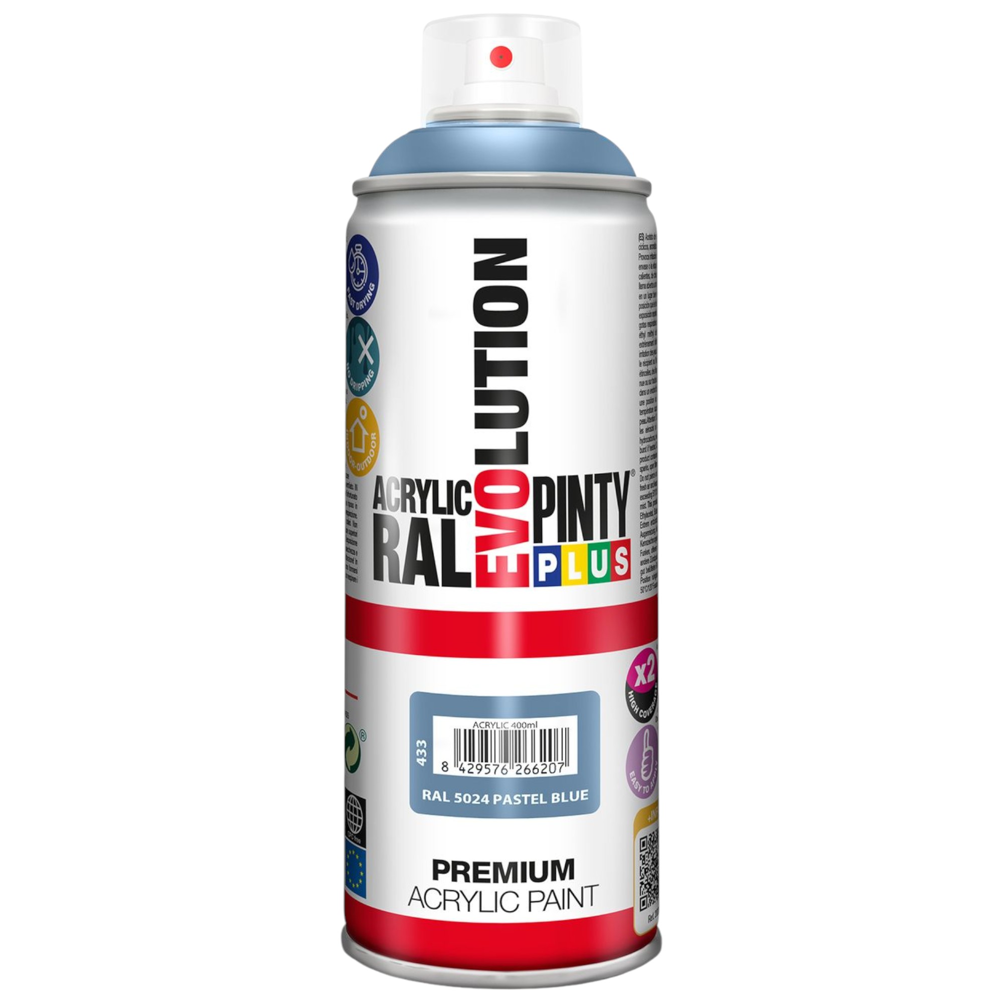 PintyPlus Lakier Akrylowy Spray Ral 5024 Pastelowy Niebieski Połysk 400ML