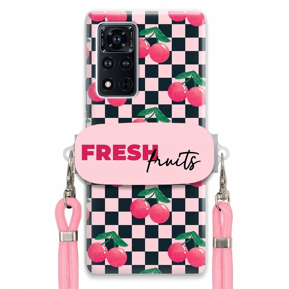 Puzdro pre Huawei Honor View 40 Ružové vodítko funkčný držiak Fresh Fruits