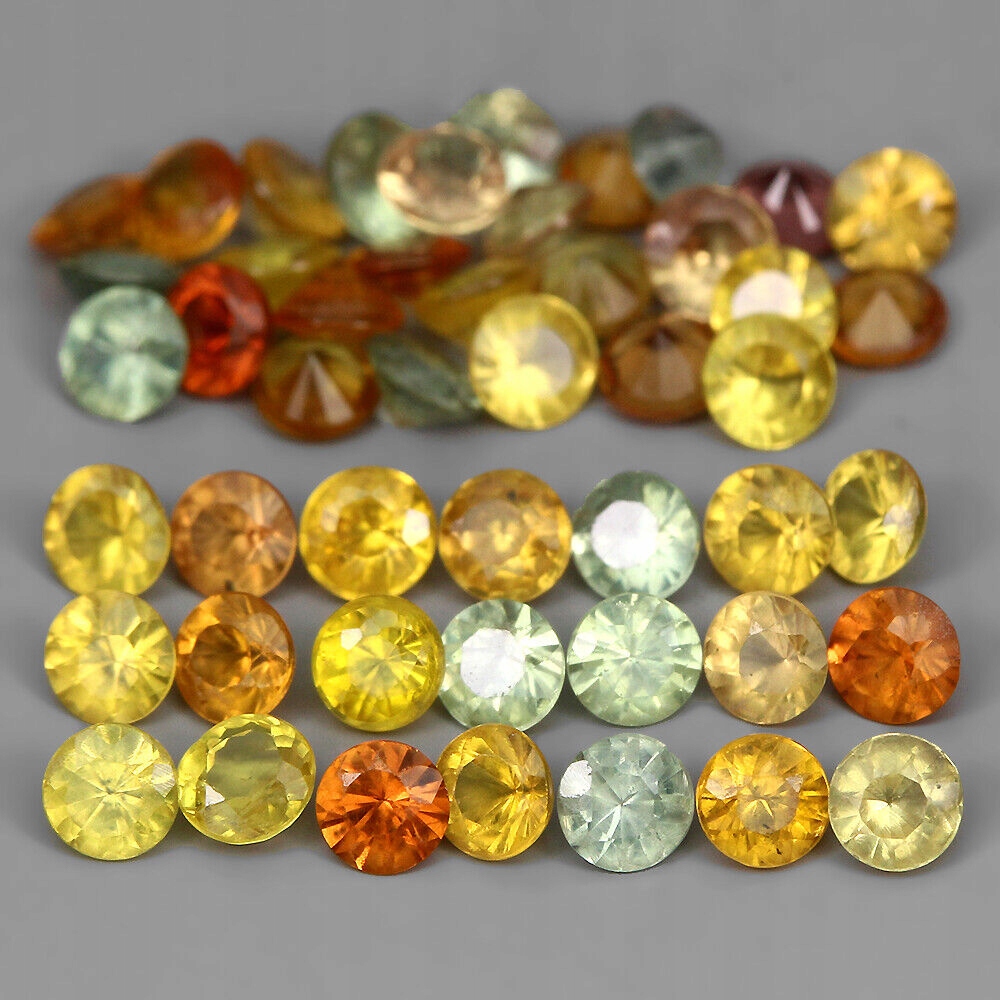 Safíry Songea přírodní kameny 4.96ct 48 kusů