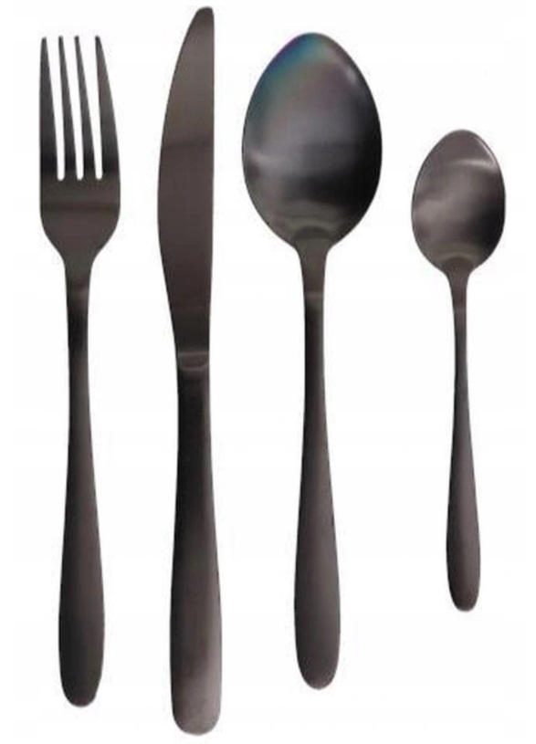 

Sztućce Czarne Komplet Zestaw sztućców 16 el. Mat