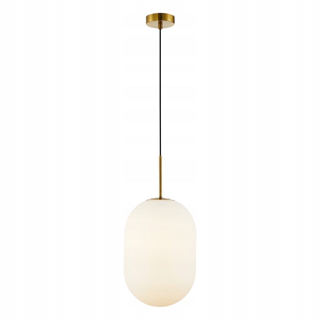 Závesná lampa zlatá, veľké sklenené biele tienidlo nad glamour stôl 24 cm Milagro
