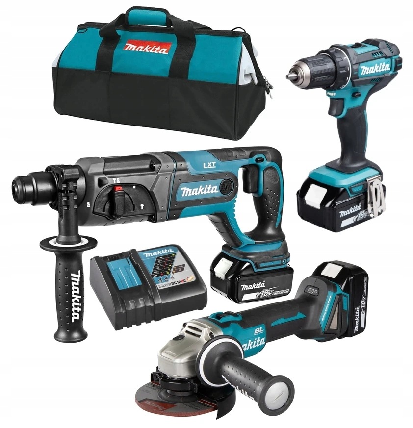 Makita DLX3078TX1 Combo Set DDF482+DGA504+DHR241 3 x Aku 5,0Ah 18V