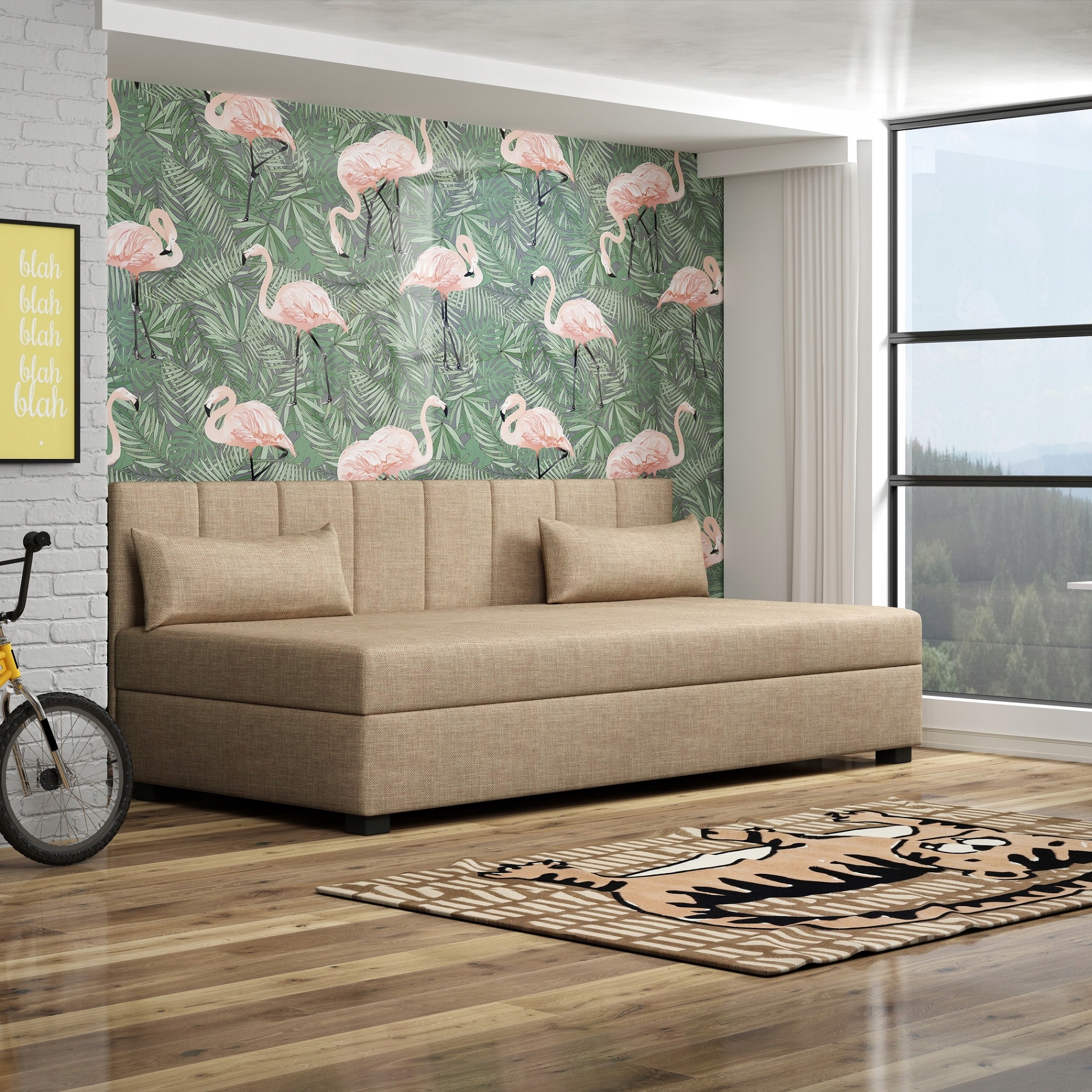 Postel s matrací 110 x 195 cm Jednolůžkový gauč pro mládež Ron