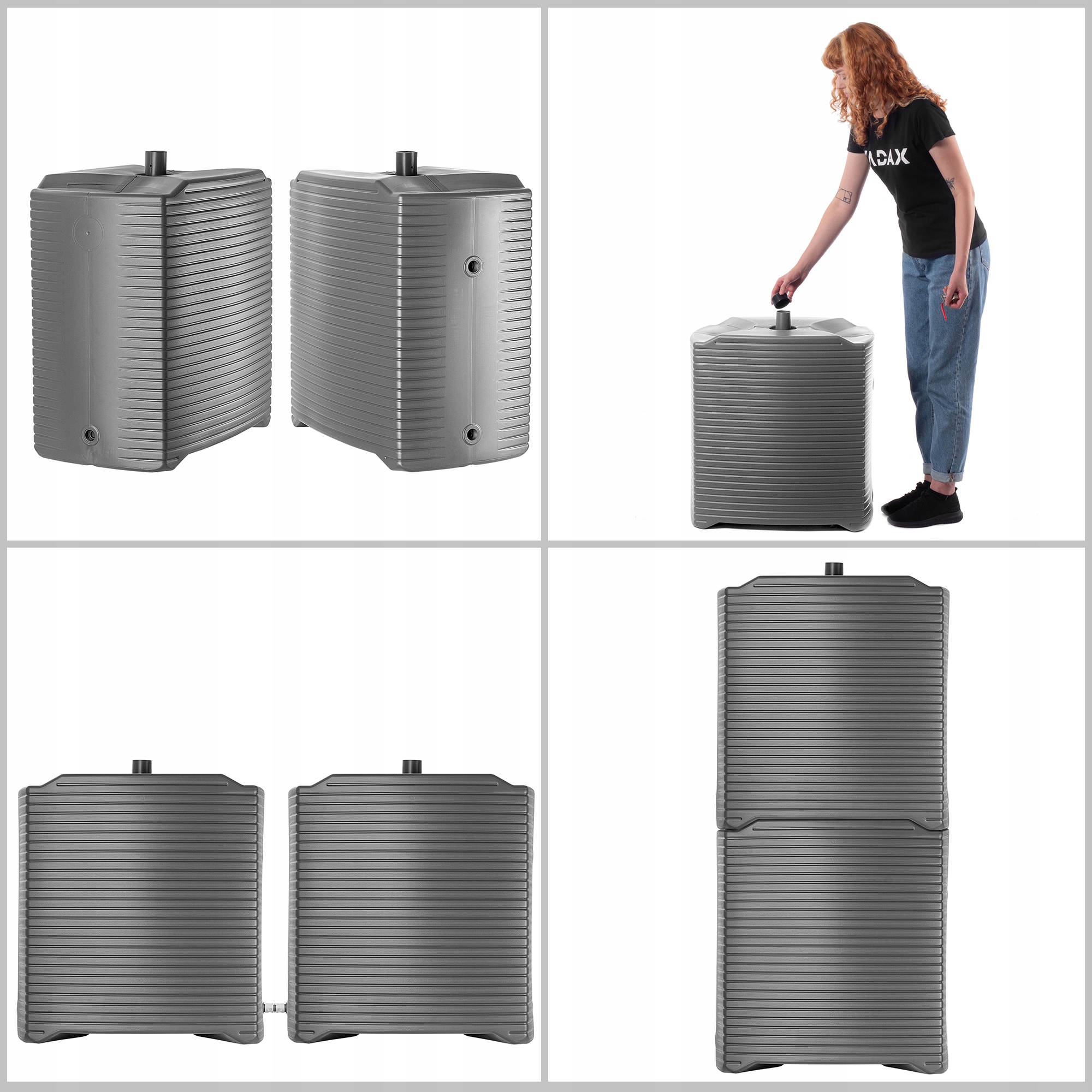 ZBIORNIK NA DESZCZÓWKĘ WODĘ 125L KOMPLETNY Szerokość produktu 60 cm