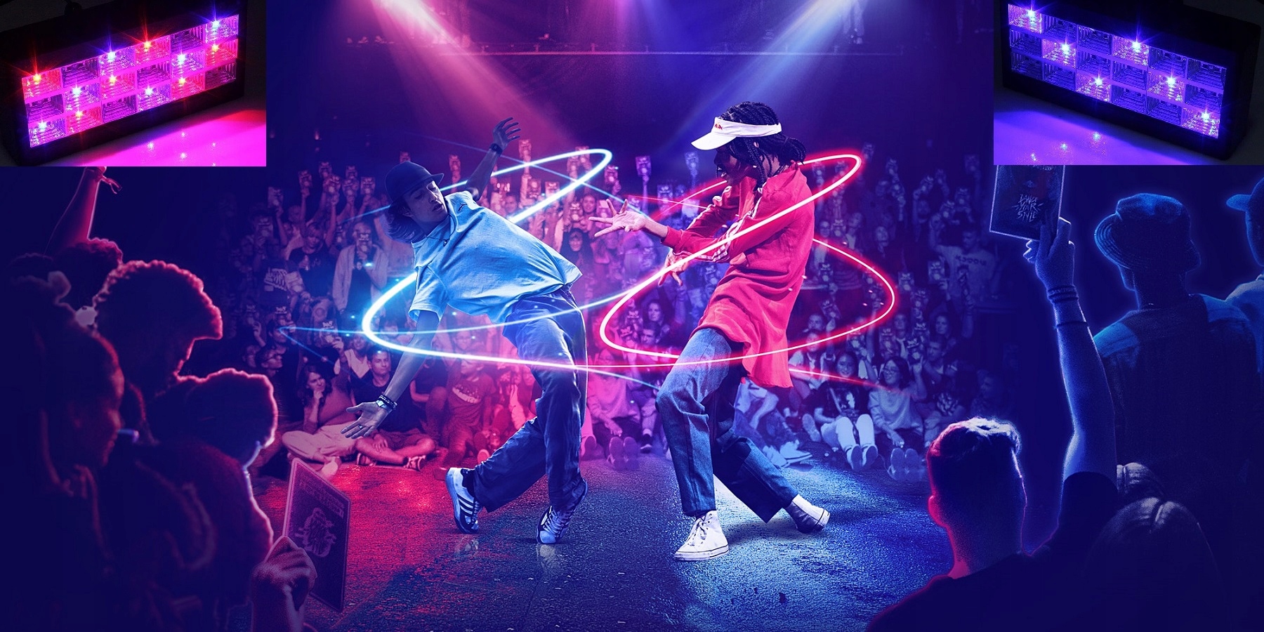 KOLOROFON STROBOSKOP 18 LED DUŻY REFLEKTOR DYSKOTEKOWY CZUJNIK DŹWIĘKU Model 18 LED