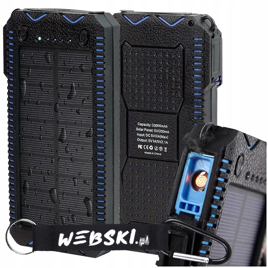 Водонепроницаемый внешний аккумулятор 18000 мАч с мощным светодиодным фонариком