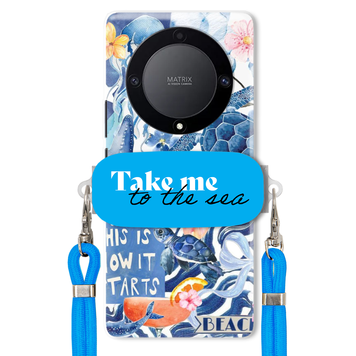 Puzdro pre Huawei Honor X40 5G Premium Vodítko Blue Držiak Take Me To The Sea