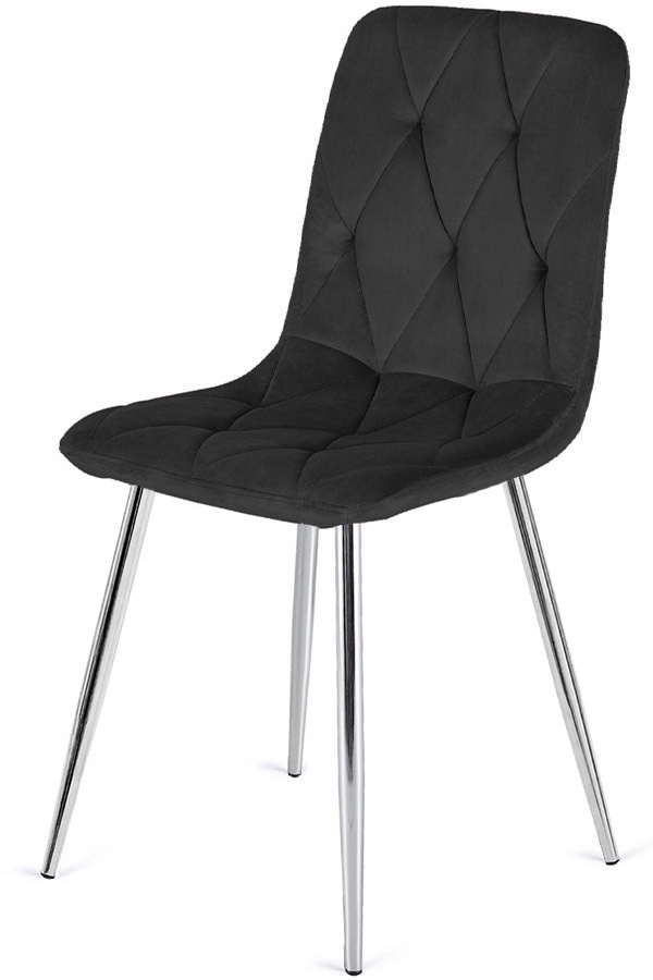 Čalouněná židle Borgo Velvet Black Silver