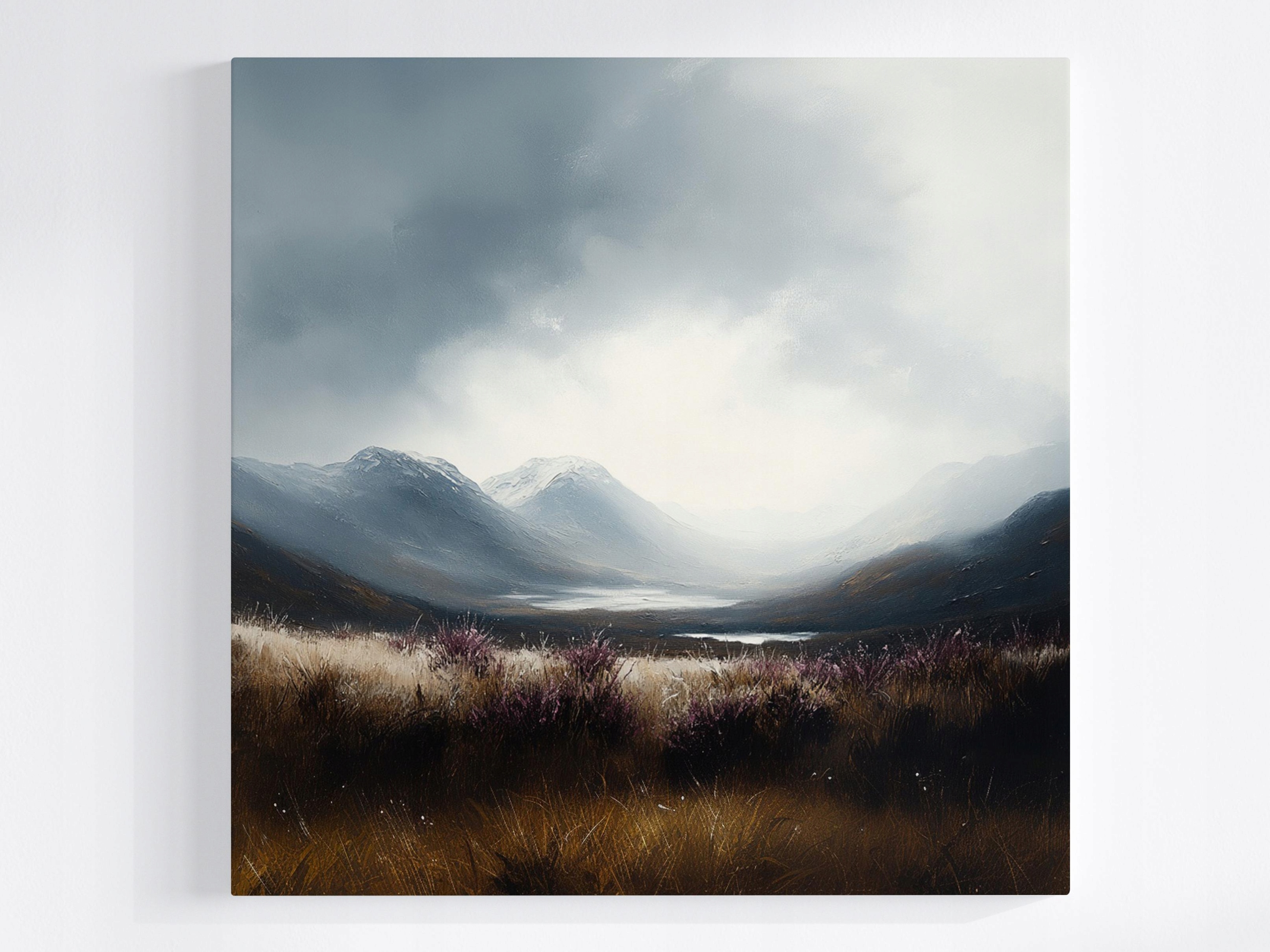 Obraz Na Plátně Canvas Krajina Skotsko Hory Dolina Glencoe Vřesy 80x80