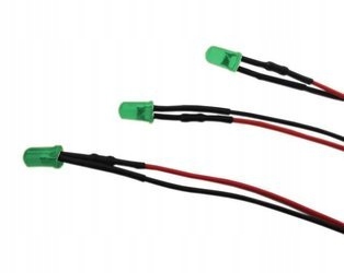 

Dioda Led 5mm 12V zielona matowa z przewodem 20cm