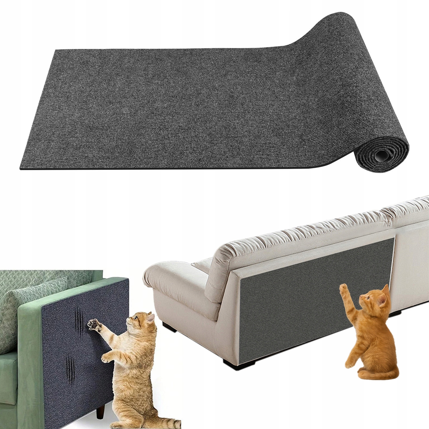 Levně Samolepicí škrabací podložka pro ochranu pohovky a nábytku 100x40 šedá, snadná