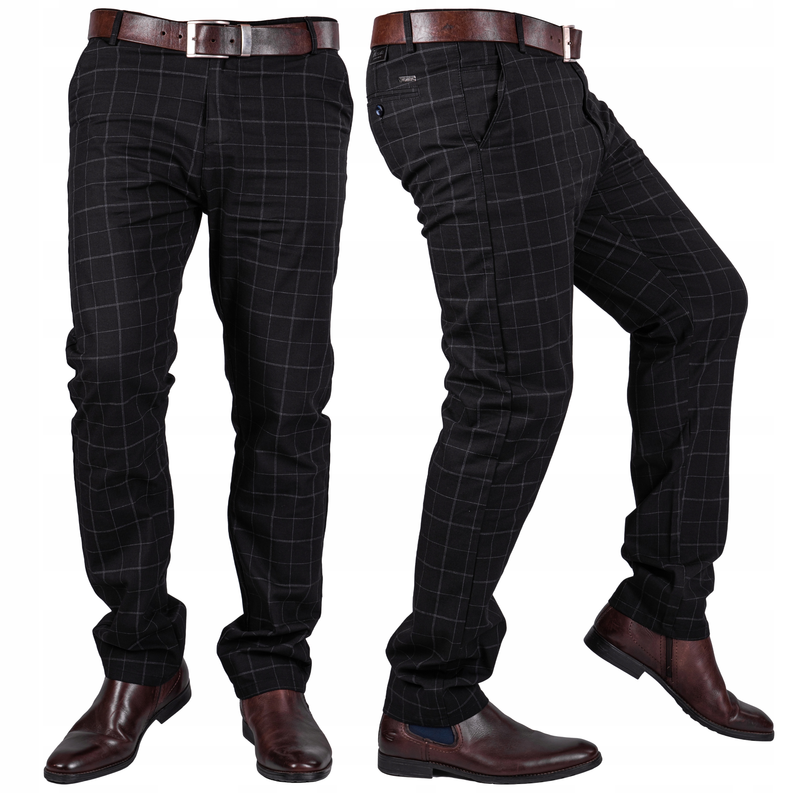 

czarne Chinosy Primox w kratę r.33