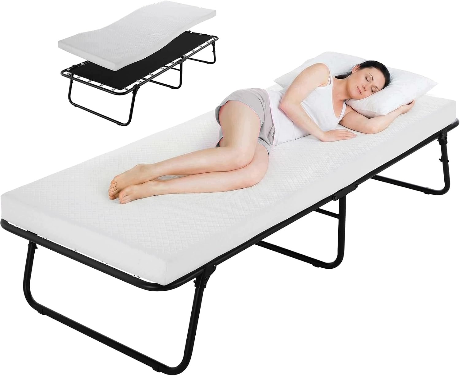 Łóżko Składane 80X190 Z Materacem Memory Foam