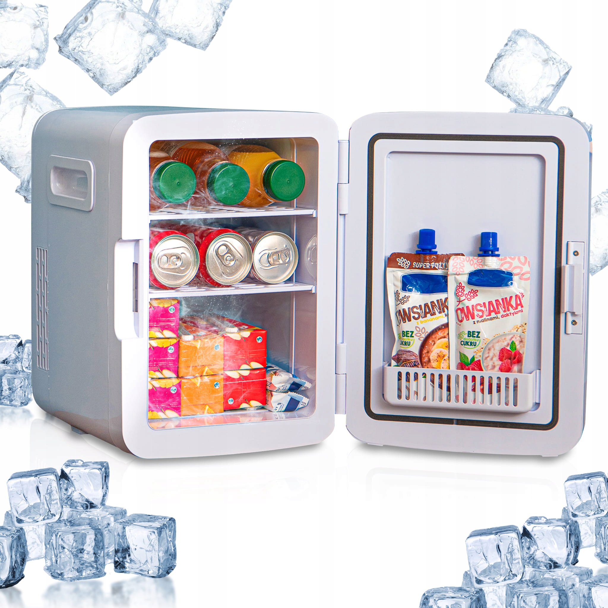 Lodówka Biurowa Przenośna 10L Z Funkcją Chłodzenia 12V Biała