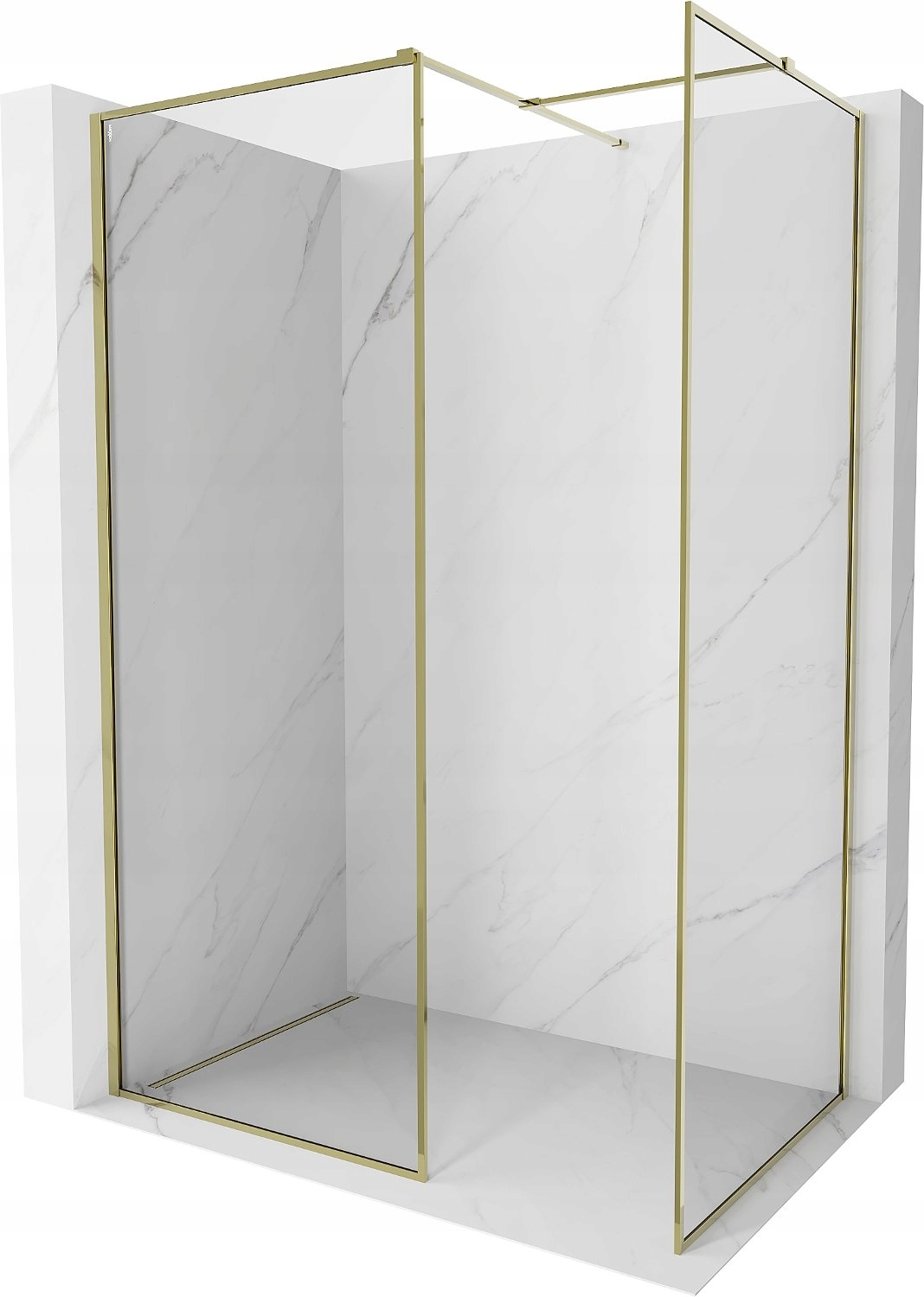 Mexen Kioto-xf Ścianka Prysznicowa Walk-in Ramka 150x90 Złota