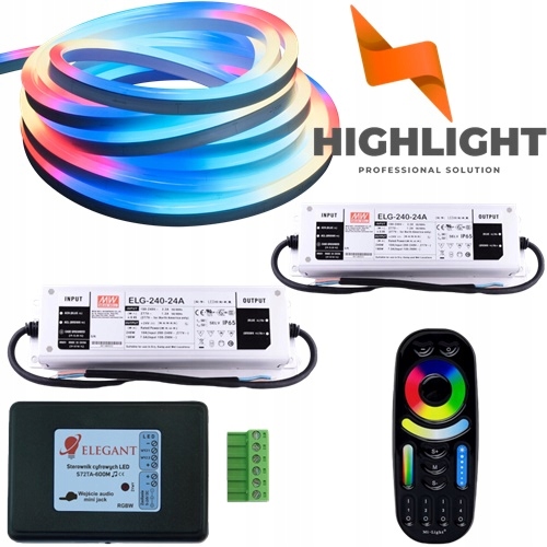 30 m Hudobný set multicolor Neon Rgb+nw Magic Digital 24V/14.4W TM1814