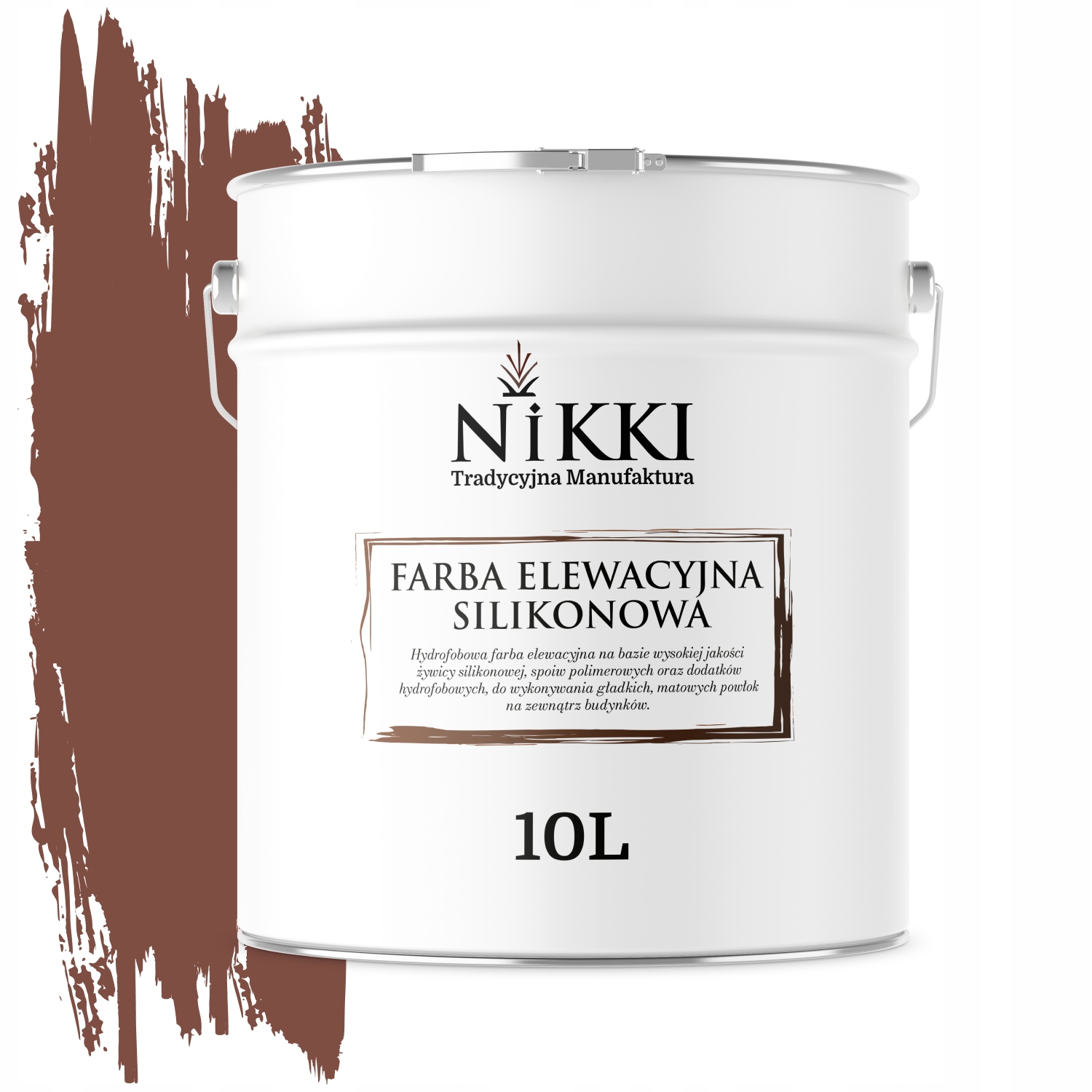 Vonkajšia Fasádna Silikónová Fasádna Farba 10 L Hnedá Tmavá F326 Uv
