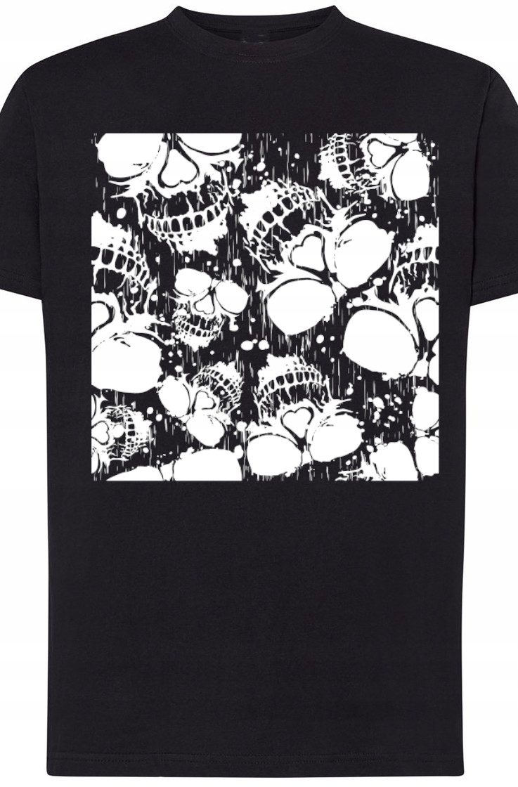 

Czaszki Męski Modny T-Shirt Logo Nadruk Rozm.L
