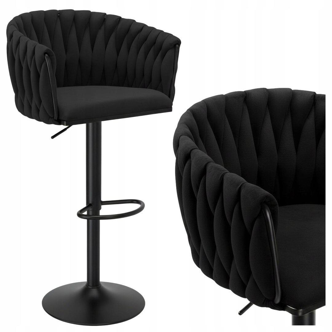 Barová židle Cofton Black velurová černá Velvet
