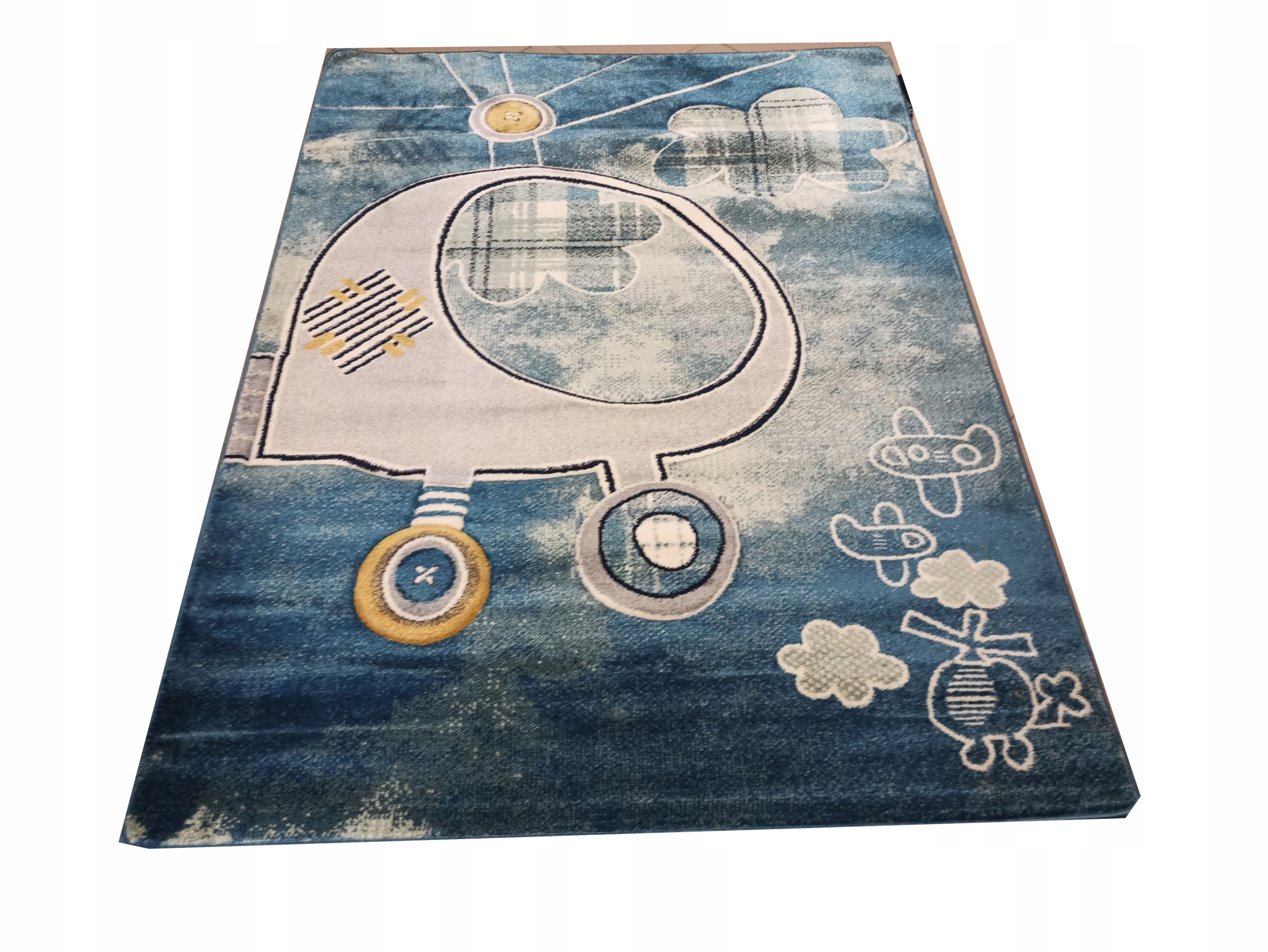 DYWAN PETIT 140x190 HELICOPTER NIEBIESKI 3D HIT!!!