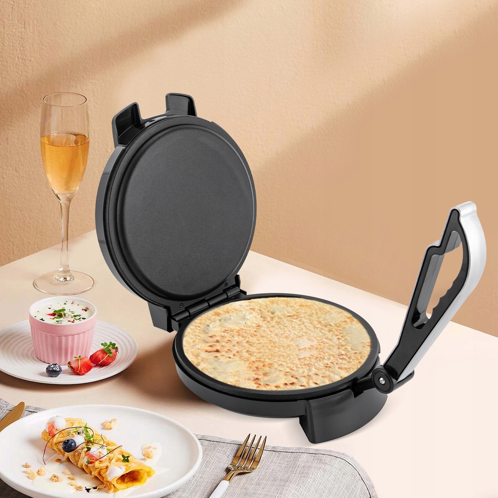 Nowa naleśnikarka - srebrno-czarna Marka inna