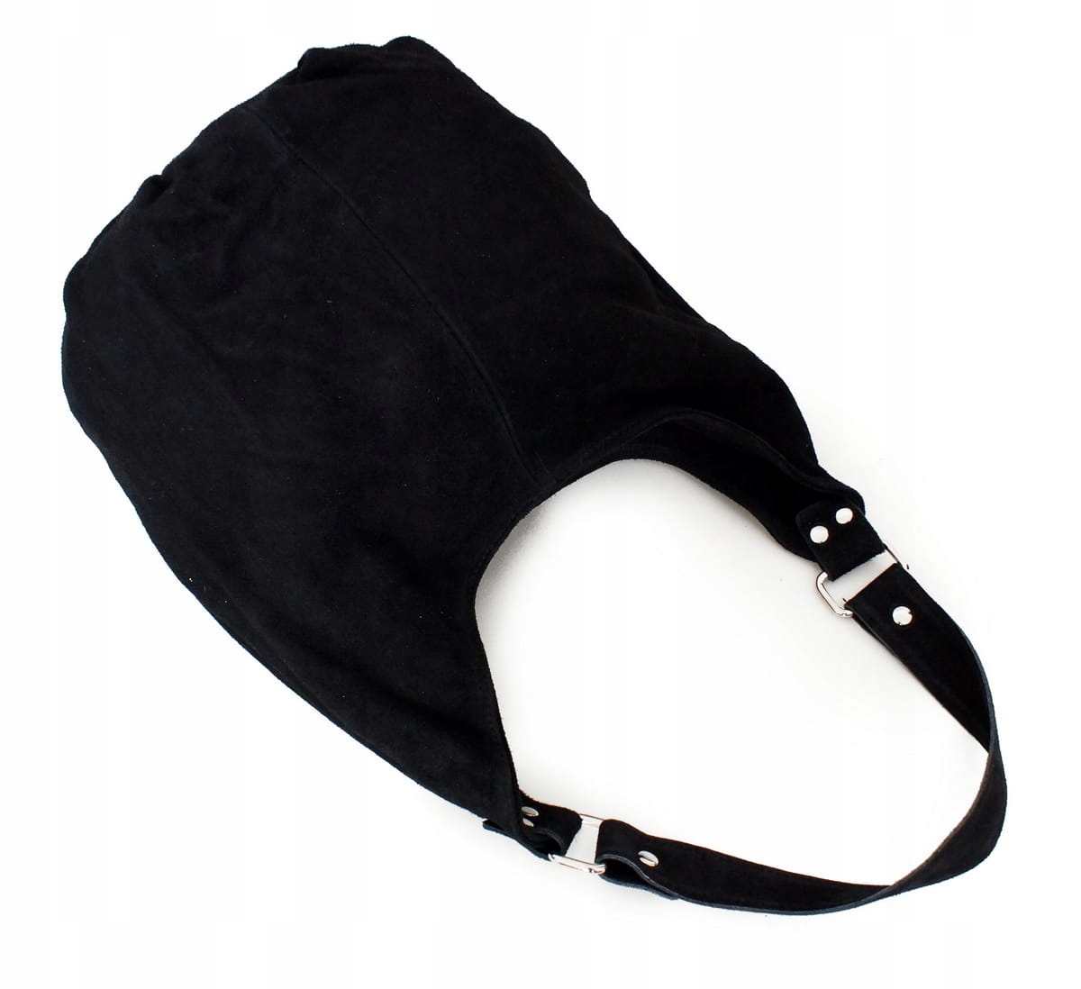 VERA PELLE torebka damska zamszowa worek na ramię BORDOWA Marka inna