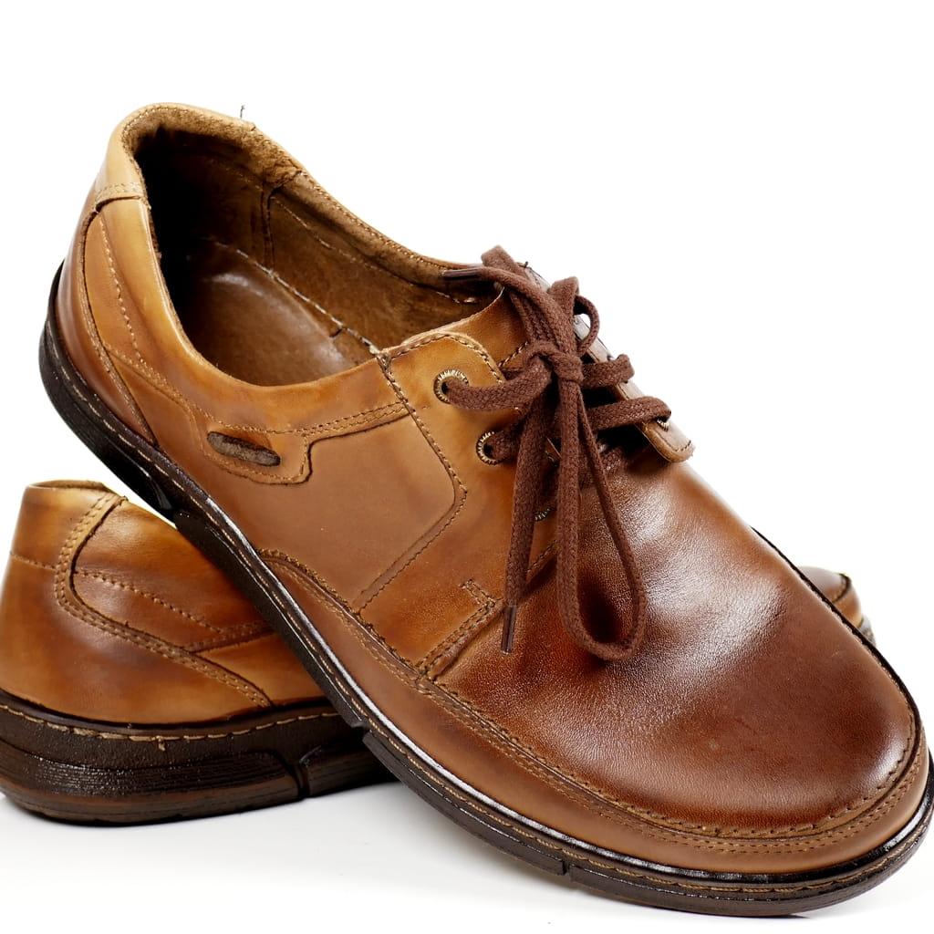 Pánské Šněrovací Kožené Polobotky Pro Každodenní Nošení, Hnědé, Polská Kůže, Pohodlné