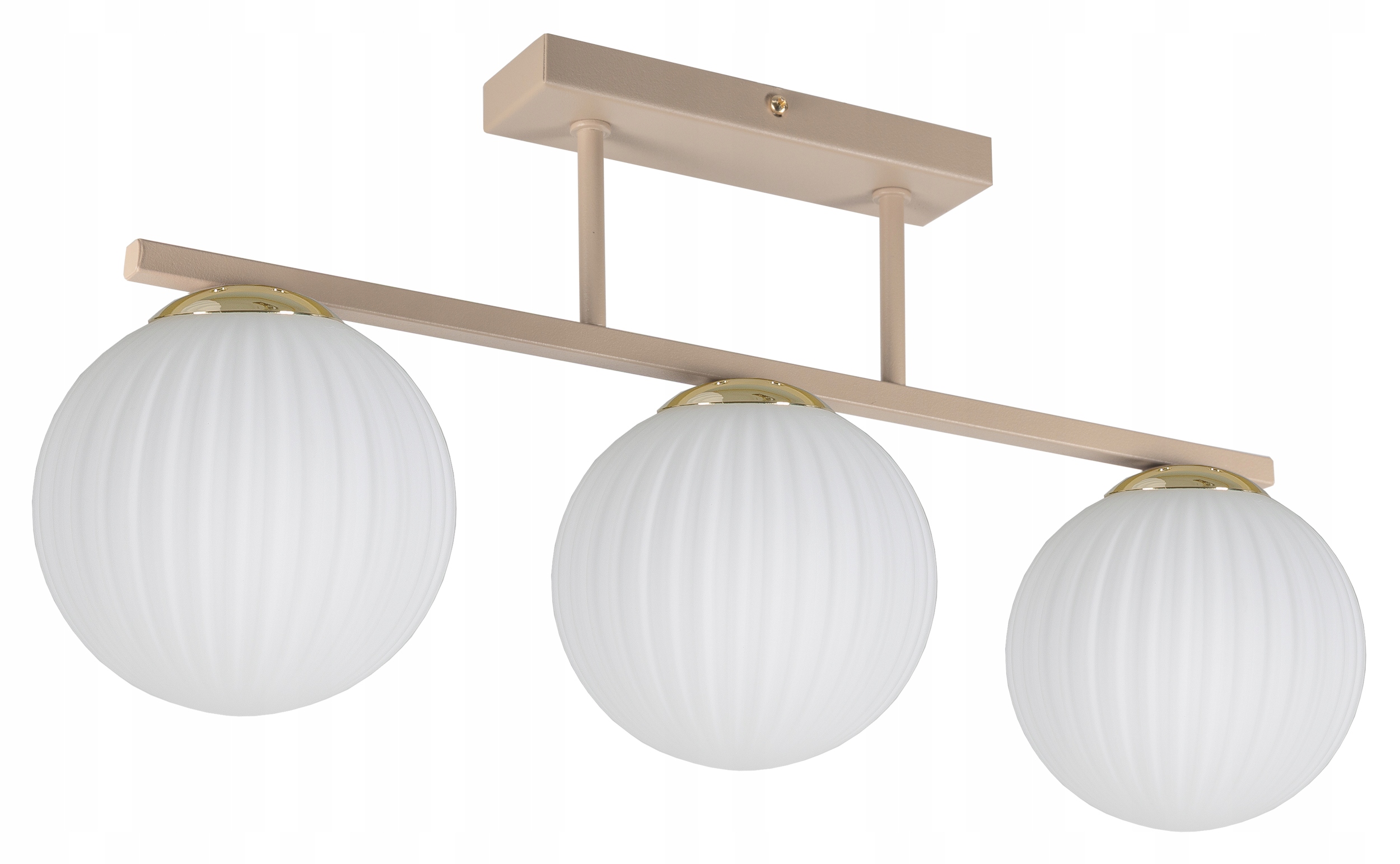 LAMPA PLAFON WISZĄCA SUFITOWA ŻYRANDOL NOWOCZESNA ECRU BEŻ BIAŁE KULE LED