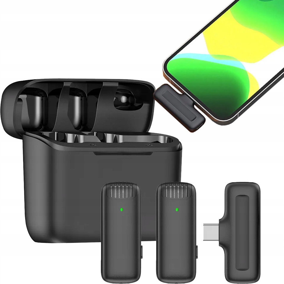 Bezdrôtový Kravatový Mikrofón Usb C Pre Android Ios Streaming Live Vlog