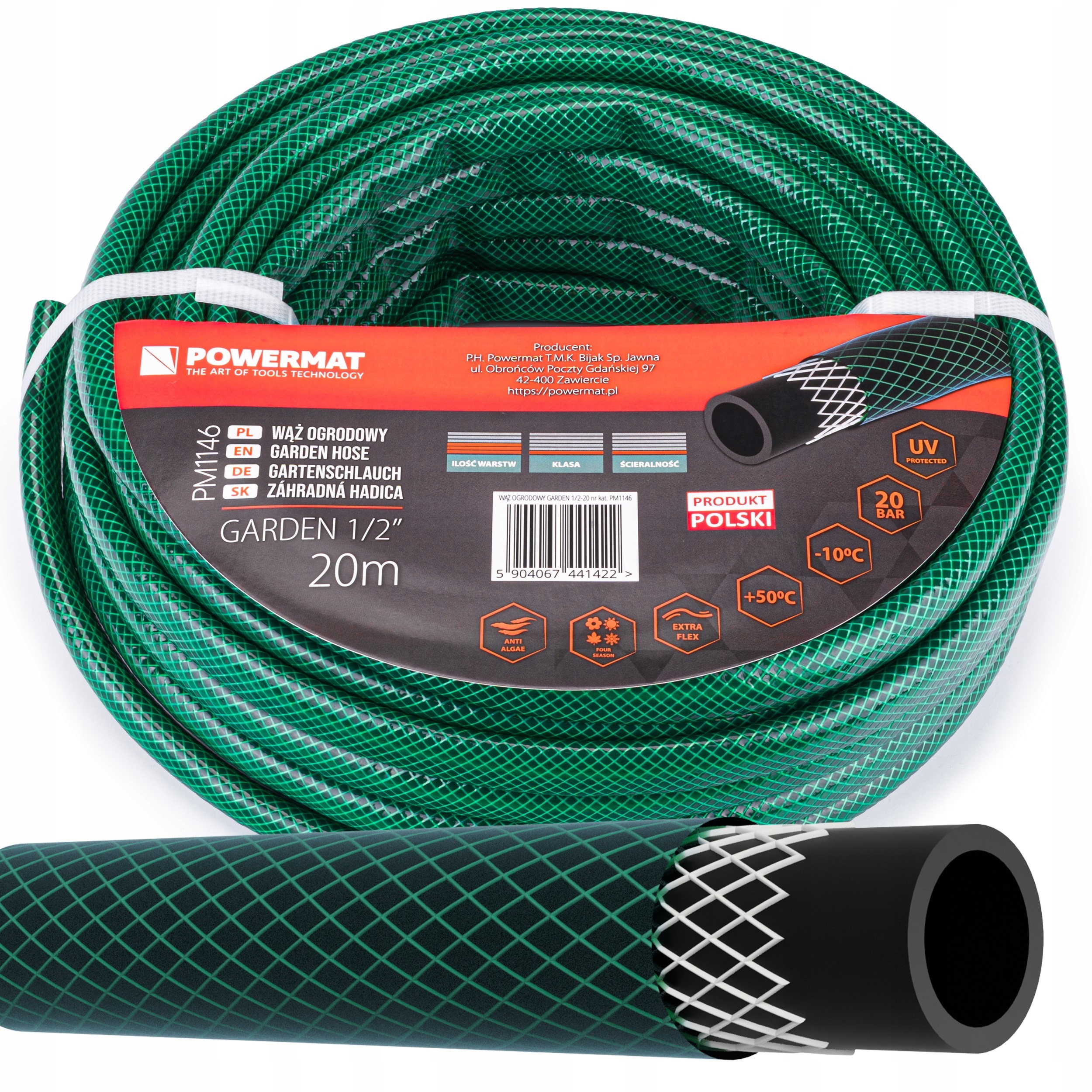 

Wąż Ogrodowy Do Wody 1/2'' 20m 3 Warstwowy 20 Bar