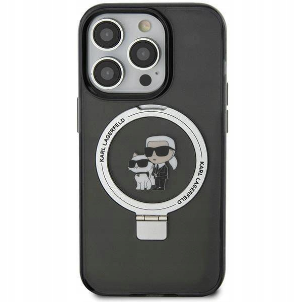 Pouzdro Karl Lagerfeld Ring Stand Magsafe pro iPhone 11 Černé
