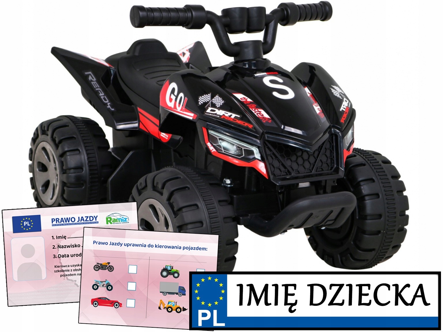 pierwszy Quad Dla Dziewczynki na akumulator The Fastest tablica imienna