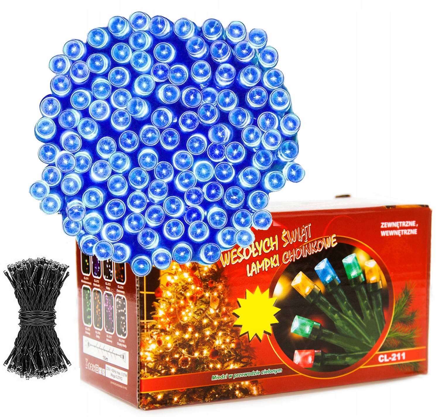 

Lampki Choinkowe 100 Led Niebieskie 8 Trybów