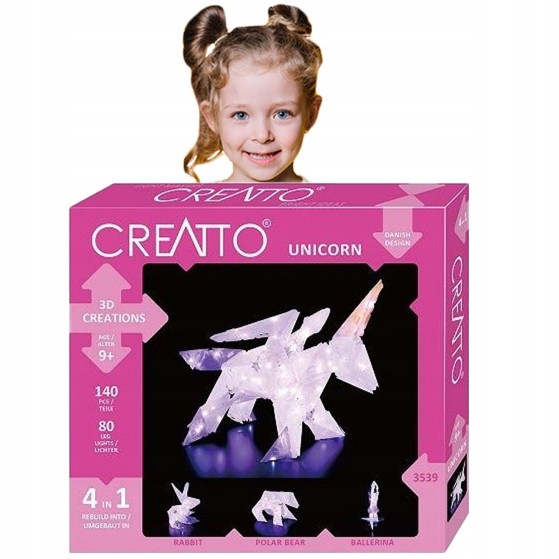 Figurki Led Zrób To Sam Zestaw Kreatywny do Składania Creatto Jednorożec