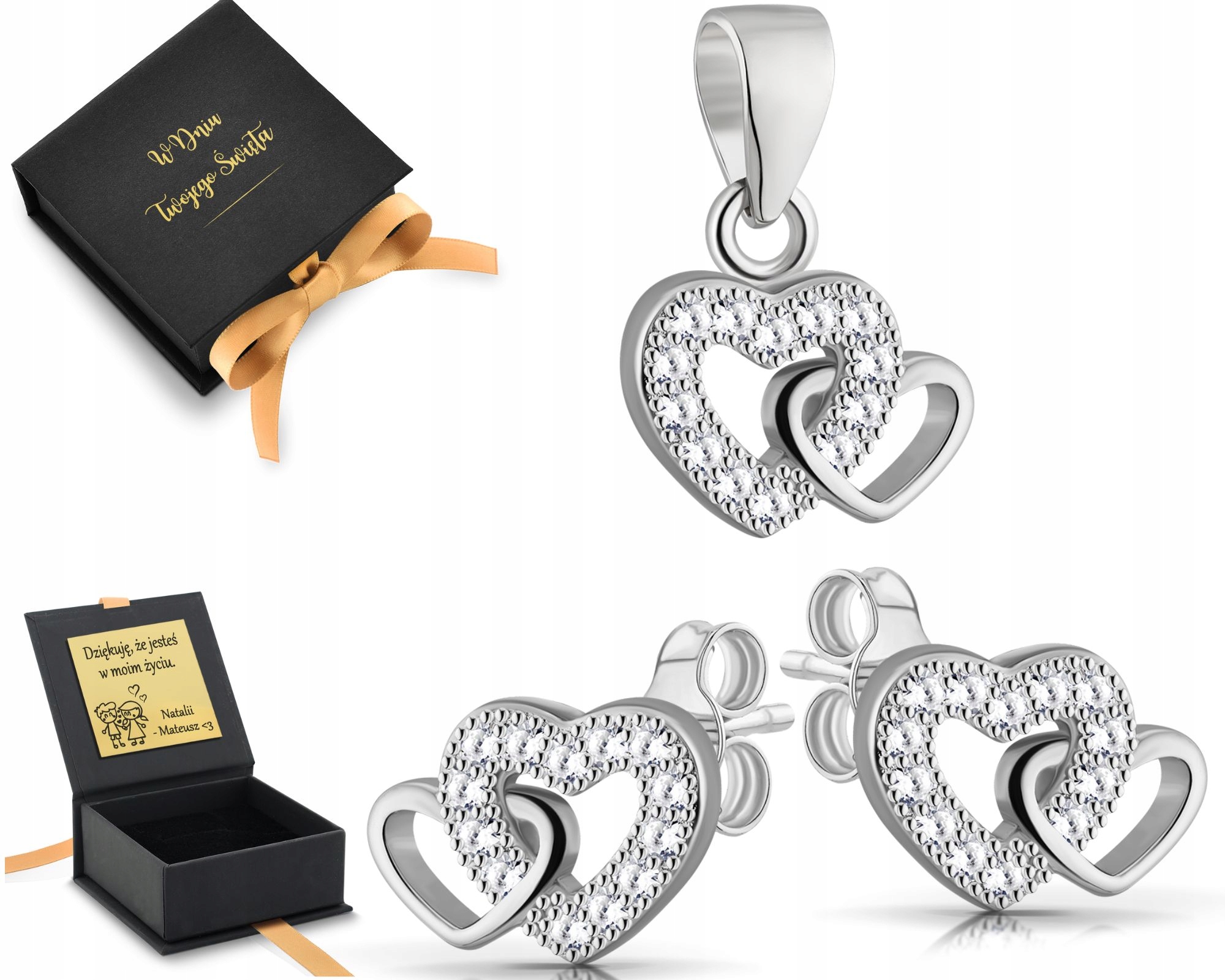 Stříbrné Srdíčka 925 S Gravírování Srdce