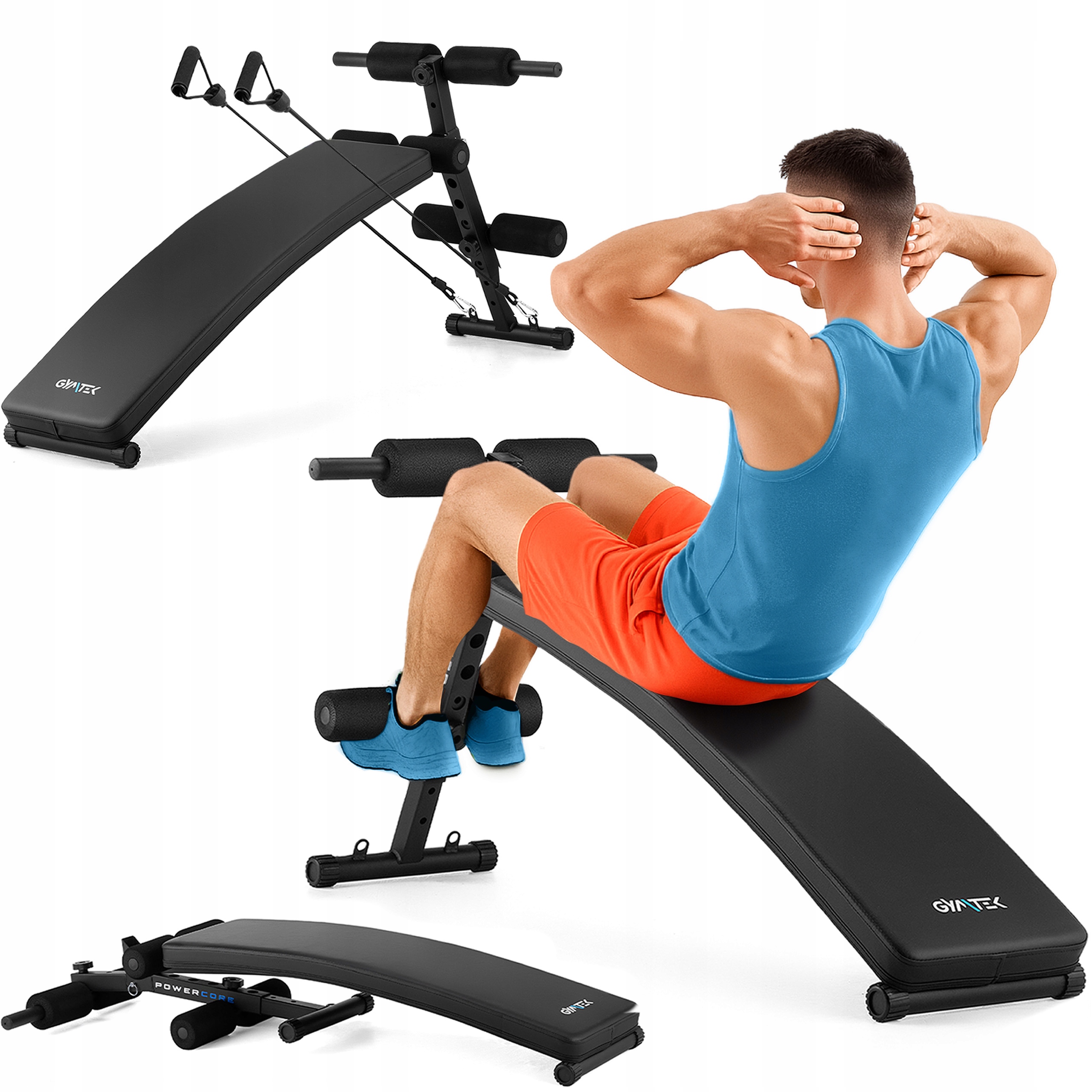 Ławka Treningowa Skośna Ławeczka Do Ćwiczeń Składana Regulowana Gymtek