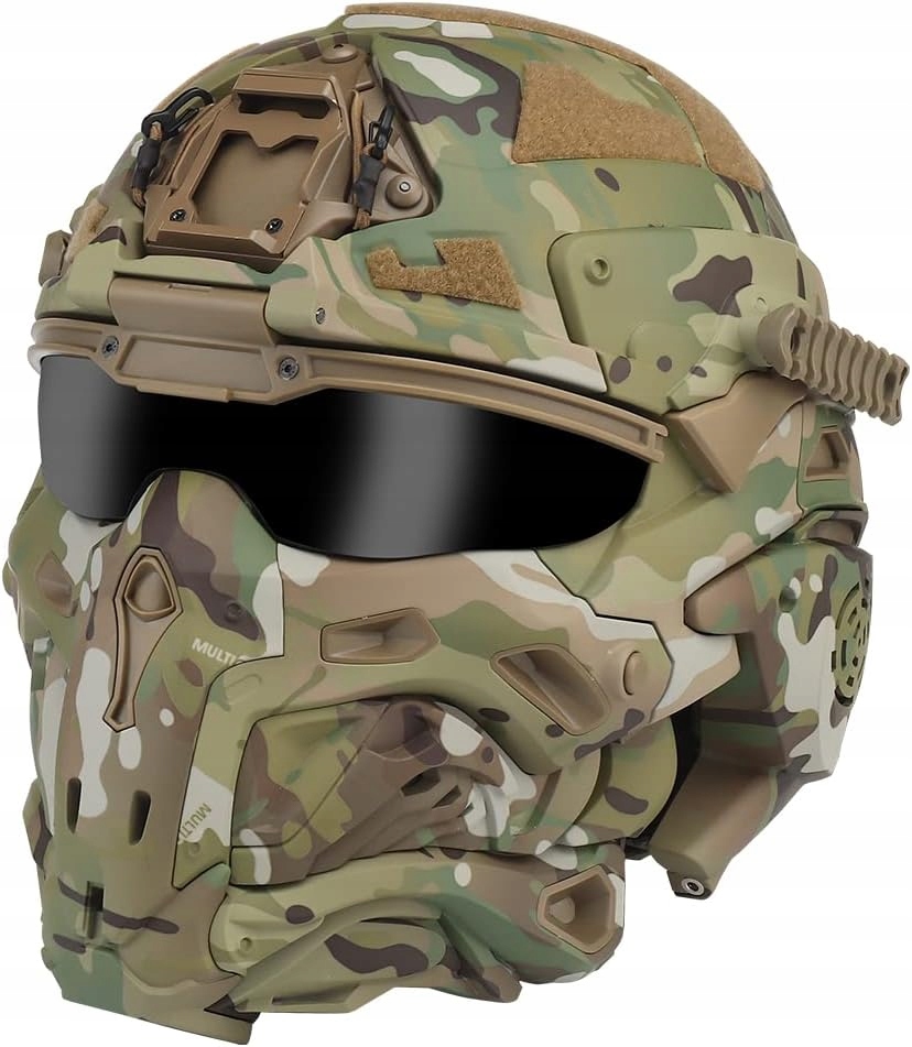 Ochranná taktická přilba s maskou a brýlemi a ventilátorem Airsoft Paintball