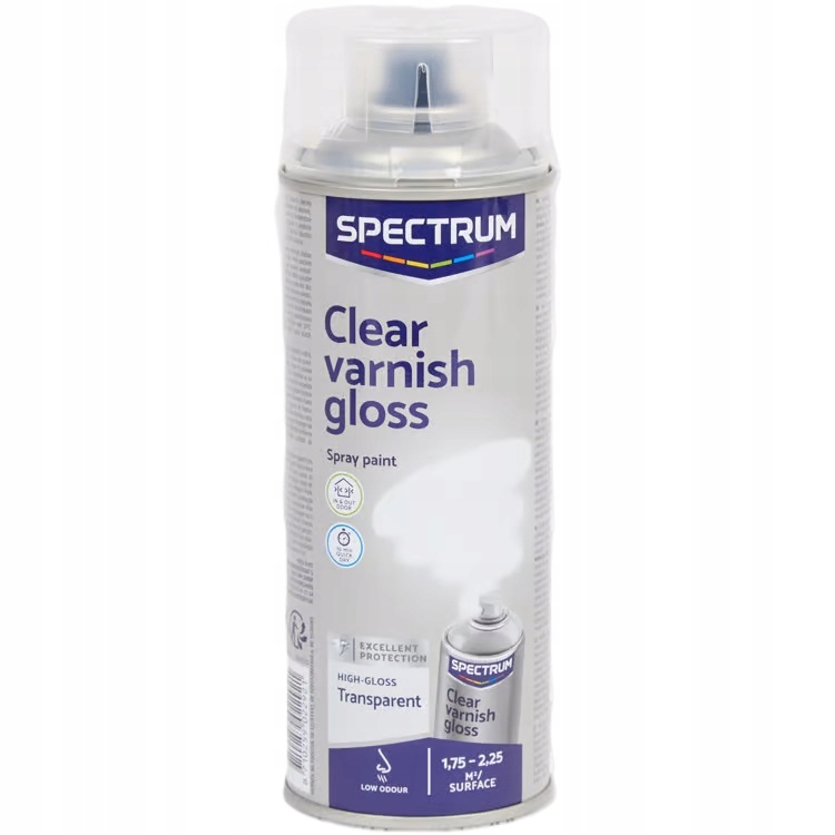 Bezbarwny lakier w sprayu wysoki połysk 400 ml Spectrum