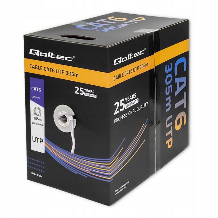 Qoltec Sieťový/krútený kábel Utp CAT6 305 m