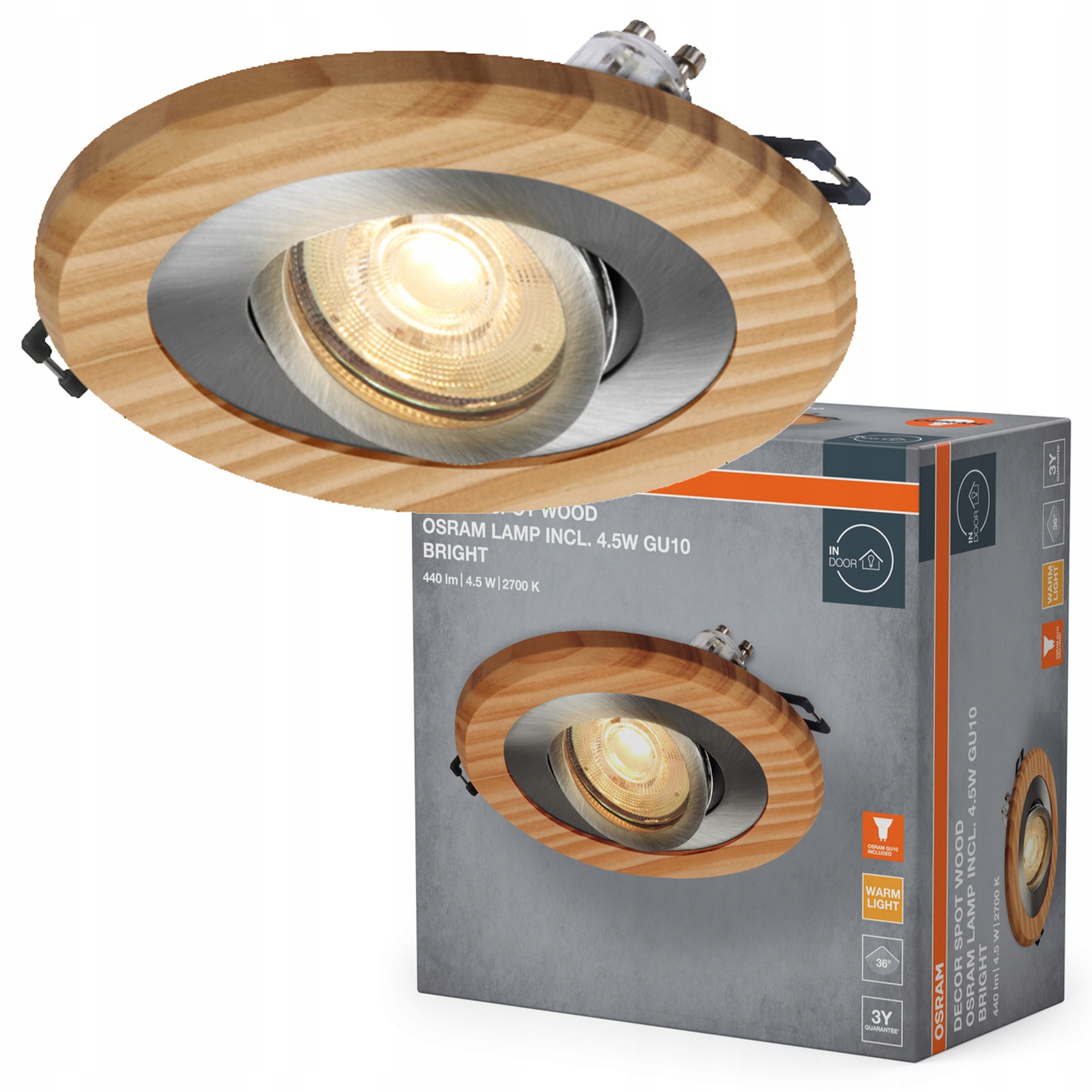 Stropní podomítkové svítidlo Halogenové Led Kulaté Stropní Svítidlo Spot GU10 4.5W 400lm 2700K