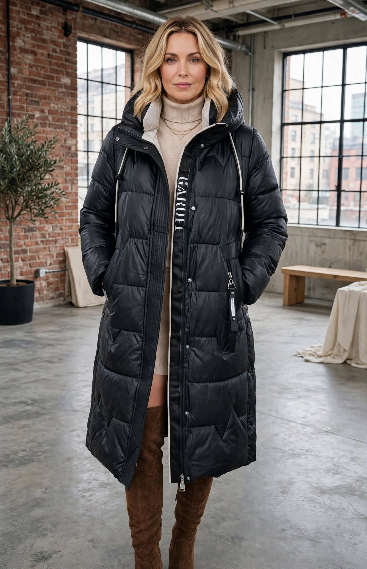 Elegantní Dámský Zimní Kabát S Dlouhou Kapuce, Teplá, Módní, Velikost M–2XL Námořnická Modrá