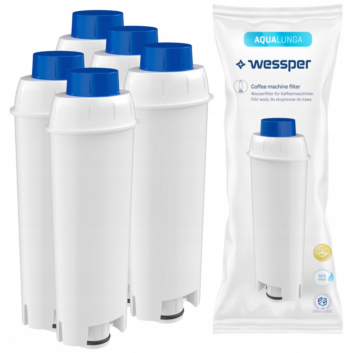 

5x Filtr Wessper Aqualunga Do Ekspresu Delonghi