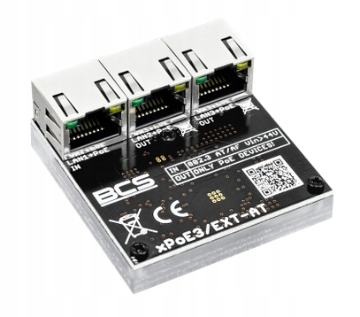 BCS-XPOE3/EXT-AT Bcs switch PoE 3 porty (1×PoE 802.3at/af 2×PoE Out) mini