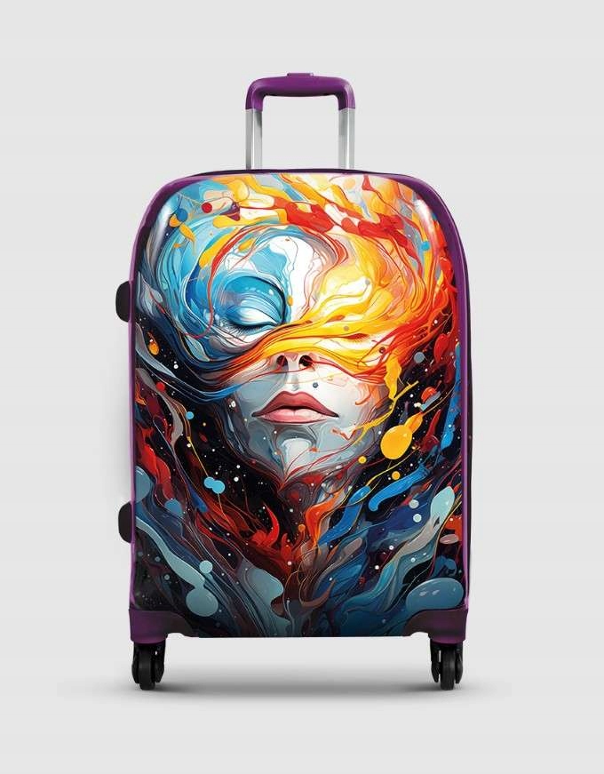 Kufr s abstraktní grafikou, personalizovaná kolečka Tsa 360° r.M