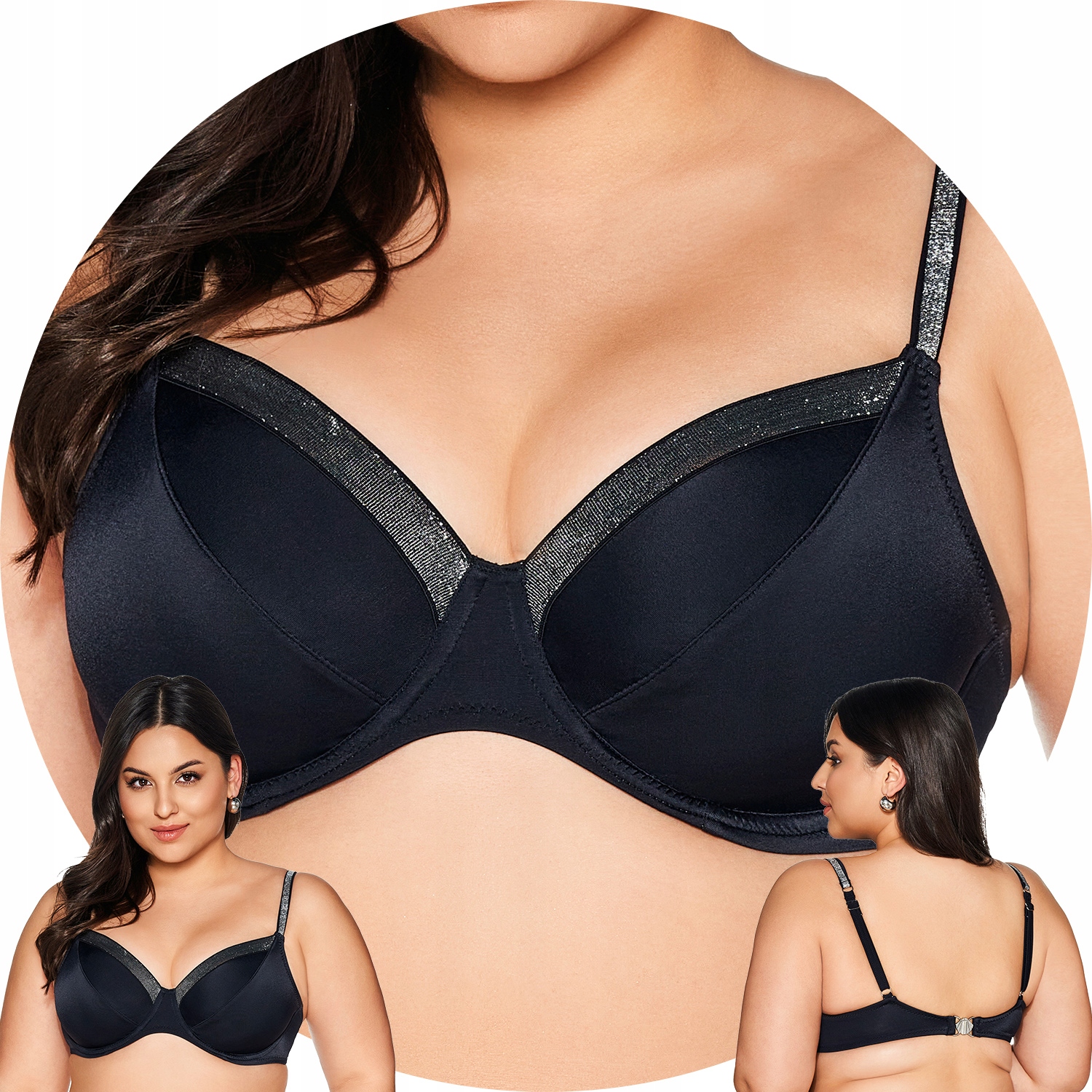 Ava SK-225 černá Plavkový kostým Podprsenka 90C měkká