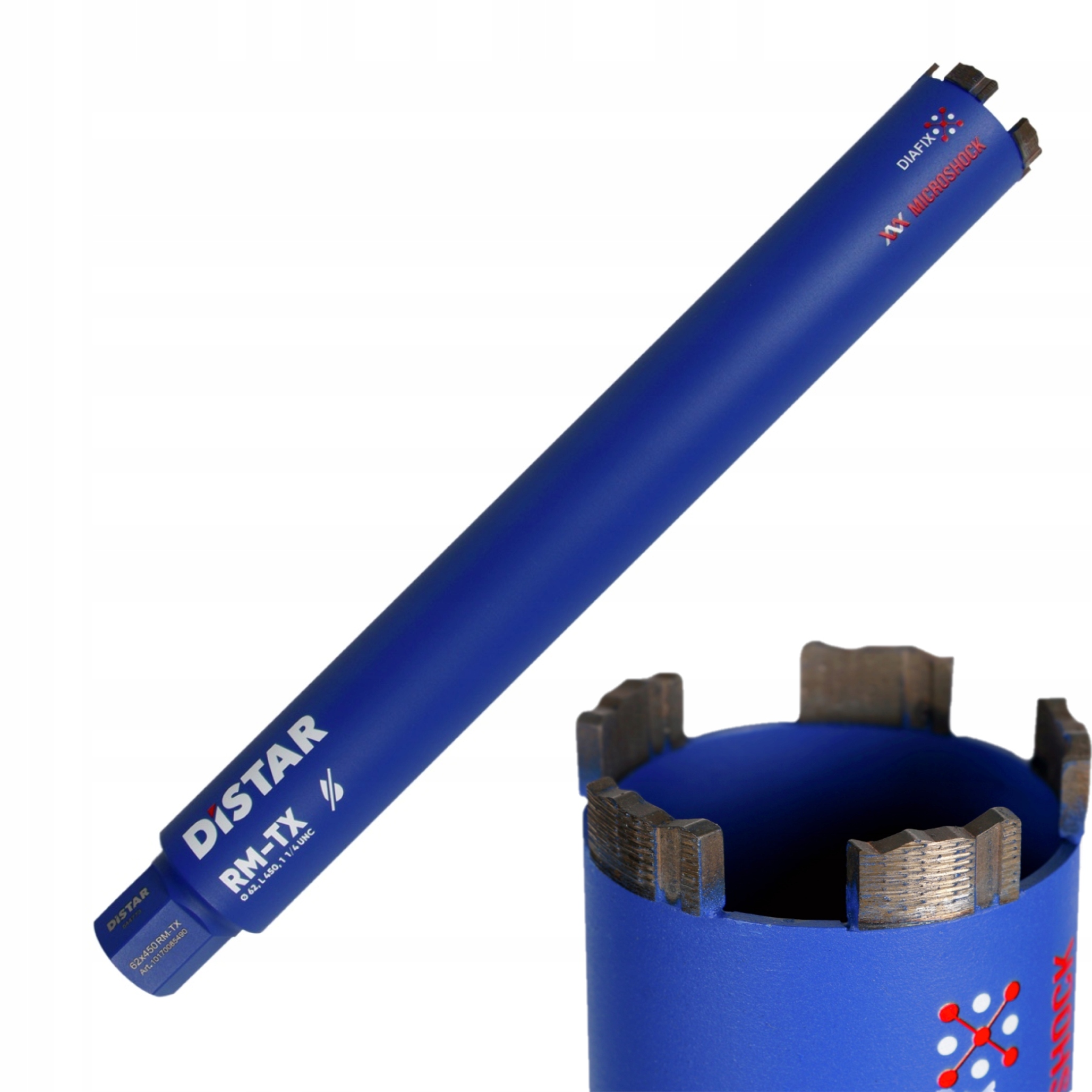 Distar Wiertło Diamentowe Koronowe Koronka Do Betonu 62x450mm 1 1/4 Unc