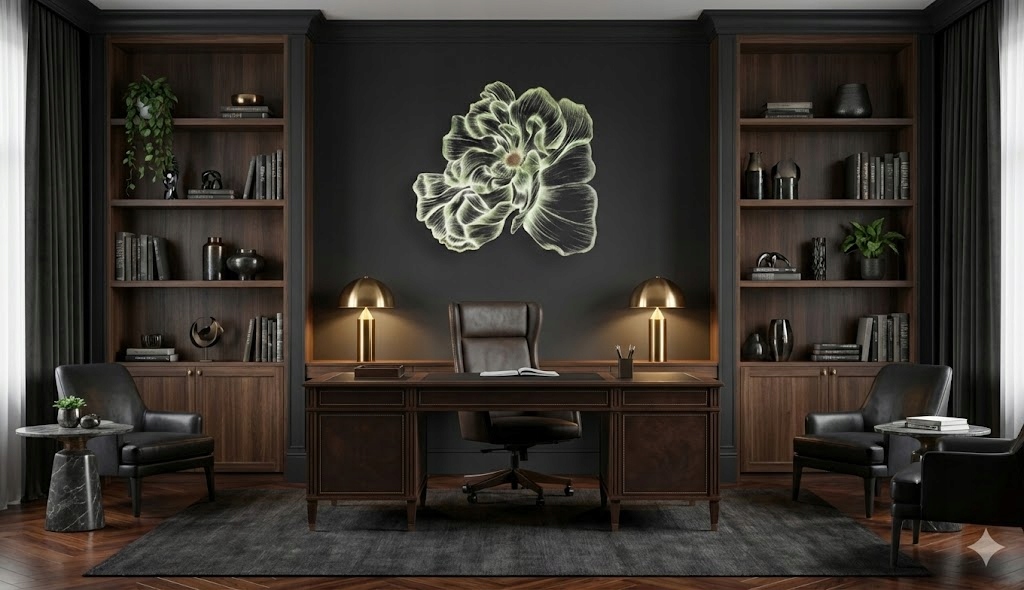 Tapeta mural czarny na ścianę haft 3D kwiat salon sypialnia 330x290cm 3-C