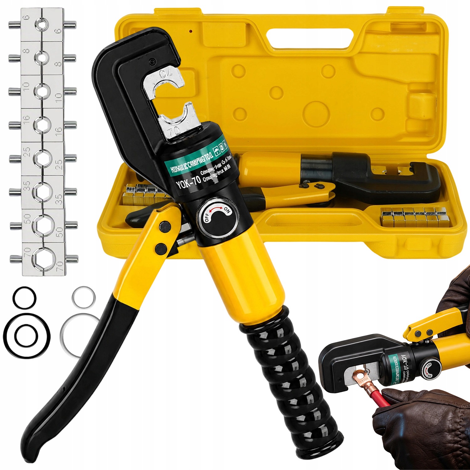 Hydraulický Lis Na Elektrické Kabely 14T 4-70 MM S Kufrem