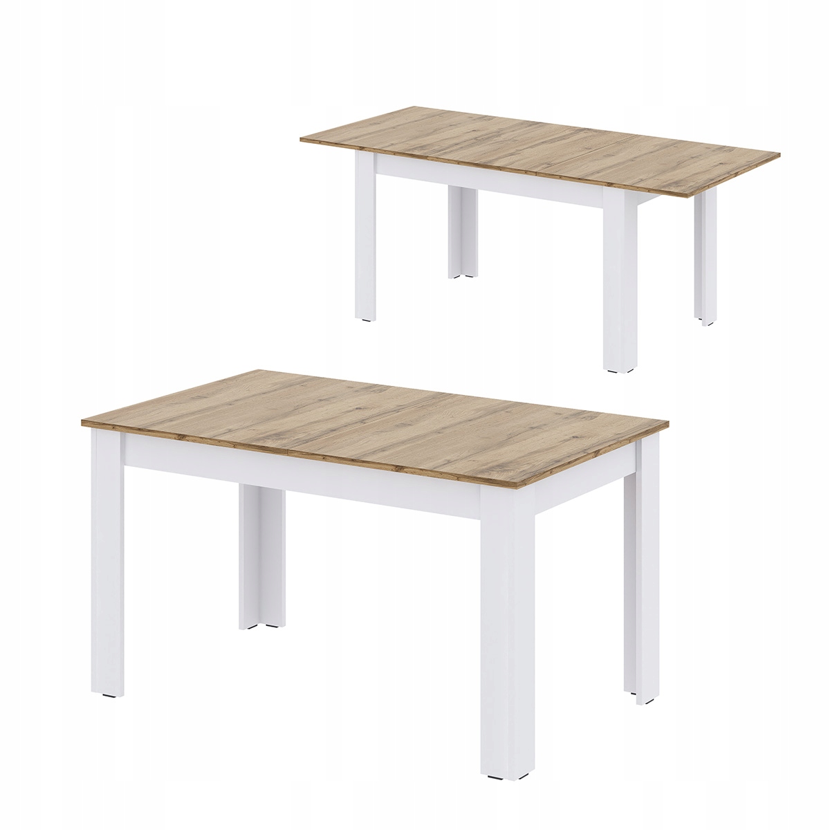 Rozkládací stůl Loft 90x160/225 do jídelny dub wotan bílý